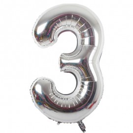 Foliový balonek 3 - stříbrný 