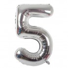 Foliový balonek 5 - stříbrný 