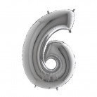Foliový balonek 6 - stříbrný 
