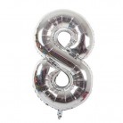 Foliový balonek 8 - stříbrný 