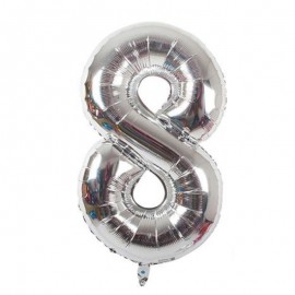 Foliový balonek 8 - stříbrný 