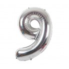 Foliový balonek 9 - stříbrný 