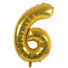 Foliový balonek 6 - zlatý