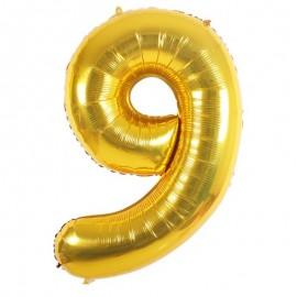 Foliový balonek 9 - zlatý