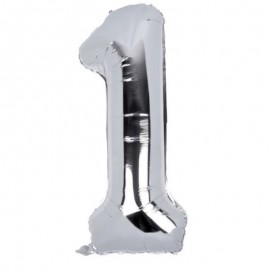 Nafukovací číslice "1" stříbrná