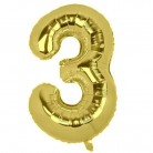 Nafukovací číslice "3" zlatá