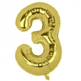 Nafukovací číslice "3" zlatá