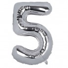 Nafukovací číslice "5" stříbrná