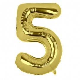 Nafukovací číslice "5" zlatá