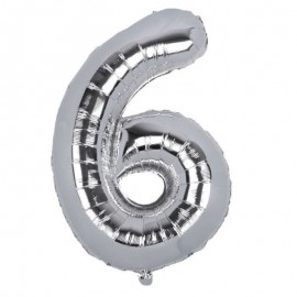 Nafukovací číslice "6" stříbrná