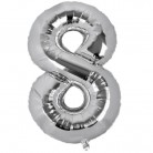 Nafukovací číslice "8" stříbrná