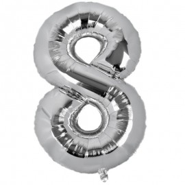 Nafukovací číslice "8" stříbrná