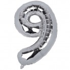 Nafukovací číslice "9" stříbrná