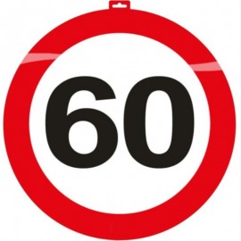 Dekorace dopravní značka 60 let - průměr 48cm