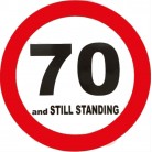 Dekorace dopravní značka 70 let - průměr 50cm