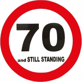 Dekorace dopravní značka 70 let - průměr 50cm