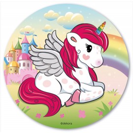 Jedlý papír kouzelný jednorožec Unicorn 20cm - Dekora