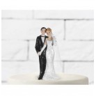 Svatební figurky na dort - držící se za ruku 11 cm