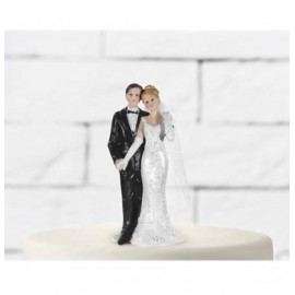 Svatební figurky na dort - držící se za ruku 11 cm