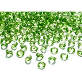 Dekorační diamant světle zelený 100 ks 1,2 cm