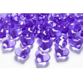 Dekorační plastová fialová srdce