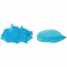 Peříčka k dekorování 3 g v sáčku - světle modrá