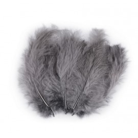 Pštrosí peří délka 9-16 cm č.50 šedá střední