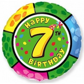 Foliový balonek Happy Birthday číslo 7 - 45 cm