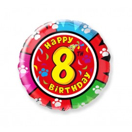 Foliový balonek Happy Birthday číslo 8 - 45 cm