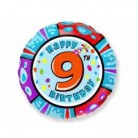 Foliový balonek Happy Birthday číslo 9 - 45 cm