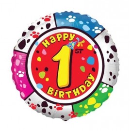 Foliový balonek Happy Birthday číslo 1 - 45 cm