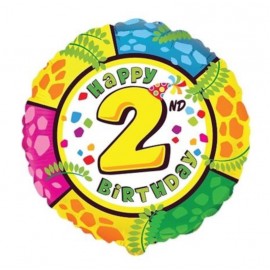 Foliový balonek Happy Birthday číslo 2 - 45 cm