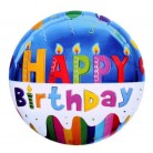 Nafukovací balónek velký Happy Birthday modrá azuro