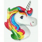 Foliový balónek hlava bílého jednorožce