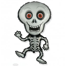 Balón foliový Skeleton Kostra kostlivec 82 cm Halloween černo-šedý