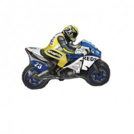 Foliový balónek motorka žlutomodrá