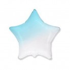 Balón fóliový hvězda ombré - modrobílá - 48 cm