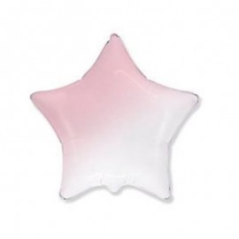 Balón fóliový hvězda ombré růžovobílá - 48 cm