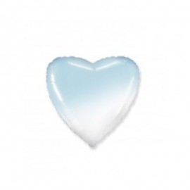 Balón fóliový srdce ombré modrobílé - 48 cm