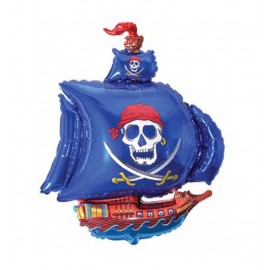 Foliový balónek pirátská loď modrá