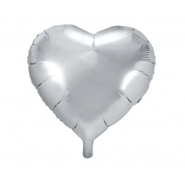 Foliový balonek srdce stříbrné