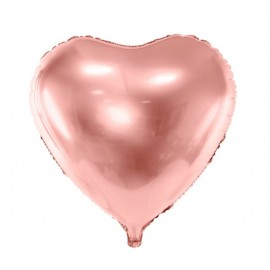 Foliový balonek srdce zlatorůžový