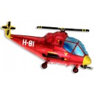 Foliový balónek vrtulník červený