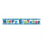 Banner Happy Birthday 1,8 m - modrý