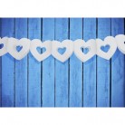 Girlanda bílá ve tvaru srdce velká 3 m