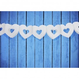 Girlanda bílá ve tvaru srdce velká 3 m