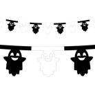 Girlanda duchové bíločerná Halloween Ghost - 360 cm