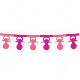 Papírová girlanda Dudlík růžová 160x16x18 cm