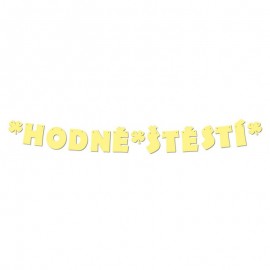 Papírová girlanda Hodně štěstí žlutá