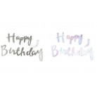 Girlanda Happy Birthday stříbrná